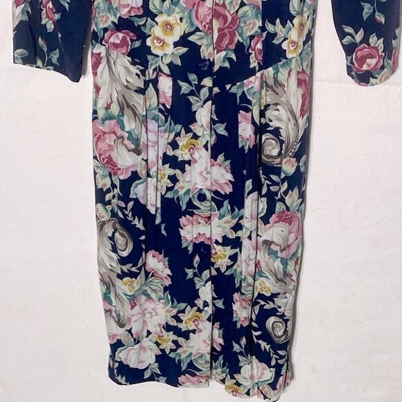 Vintage Honey Fashions Romantic Floral Cottagecore Dress With Lace Collar - Picture 6 of 13